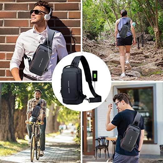Fashion Men Bag Pack With Lock, Waterproof & USB Charging Port